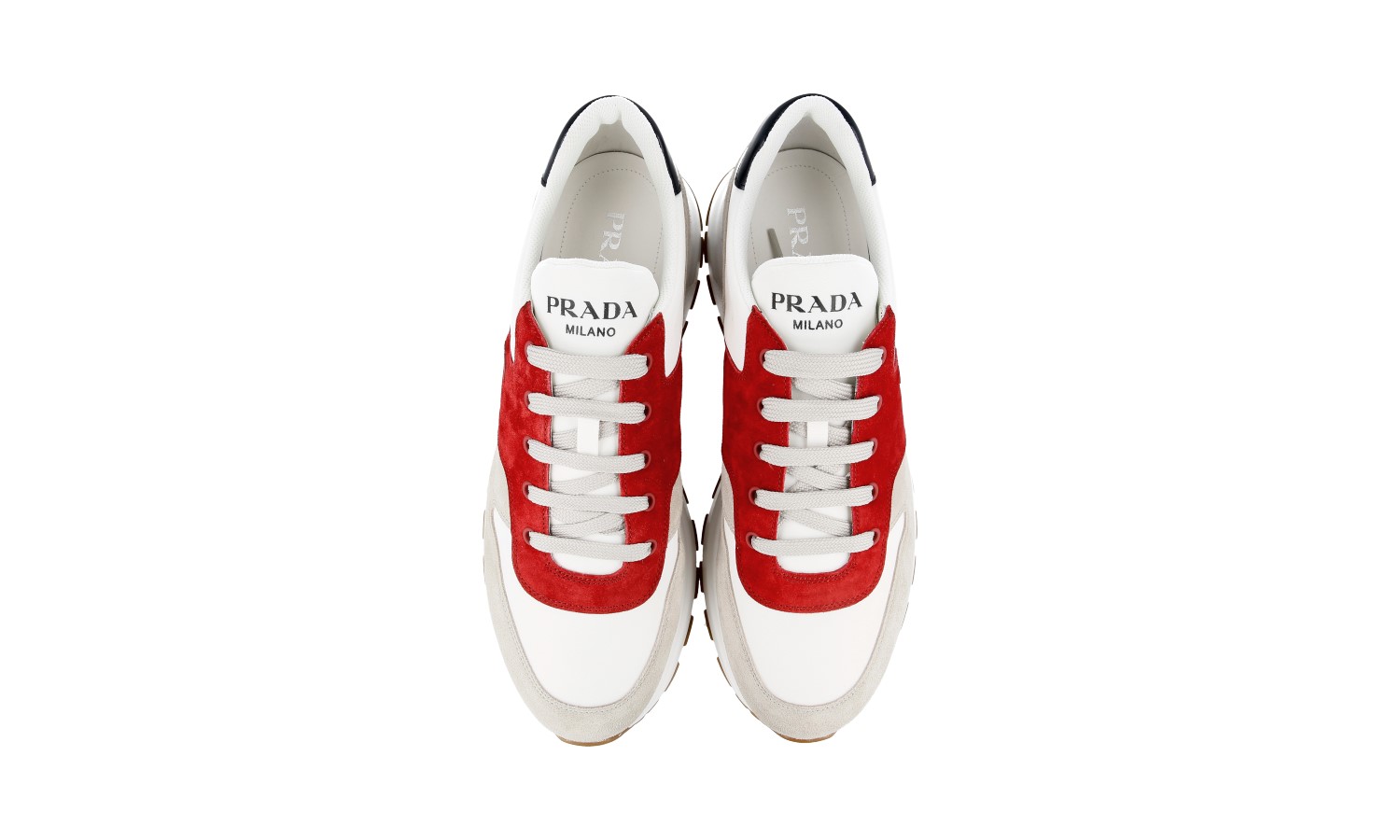 LUXURY PRADA PRAX 01 SNEAKERS SHOES 4E3529 WHITE TAN RED US
