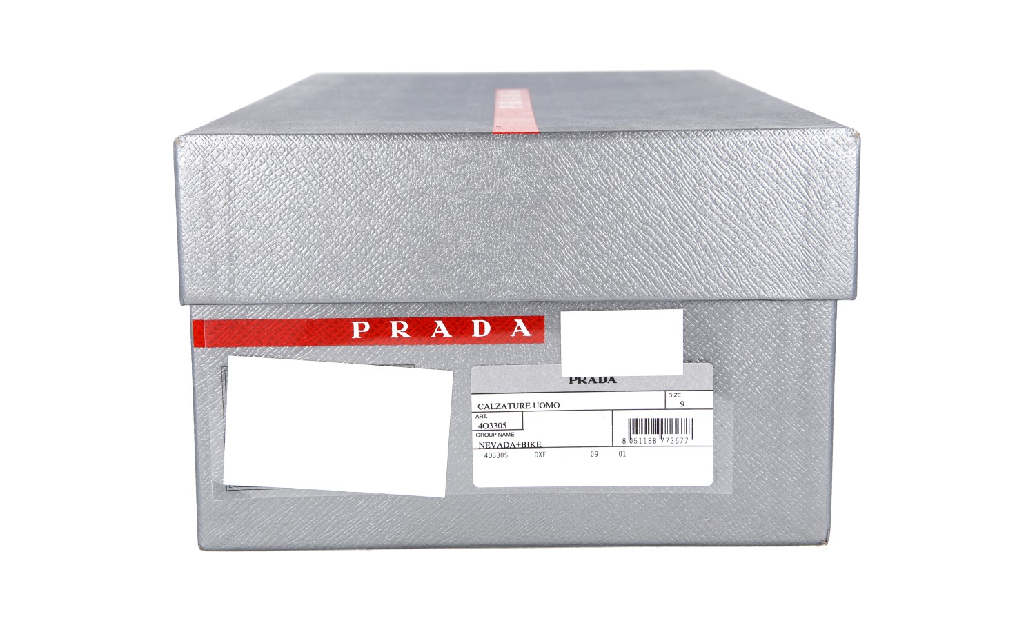 PRADA AMERICAS CUP SNEAKERS SHOES 4O3305 GREY LEATHER NEW US 10 EU