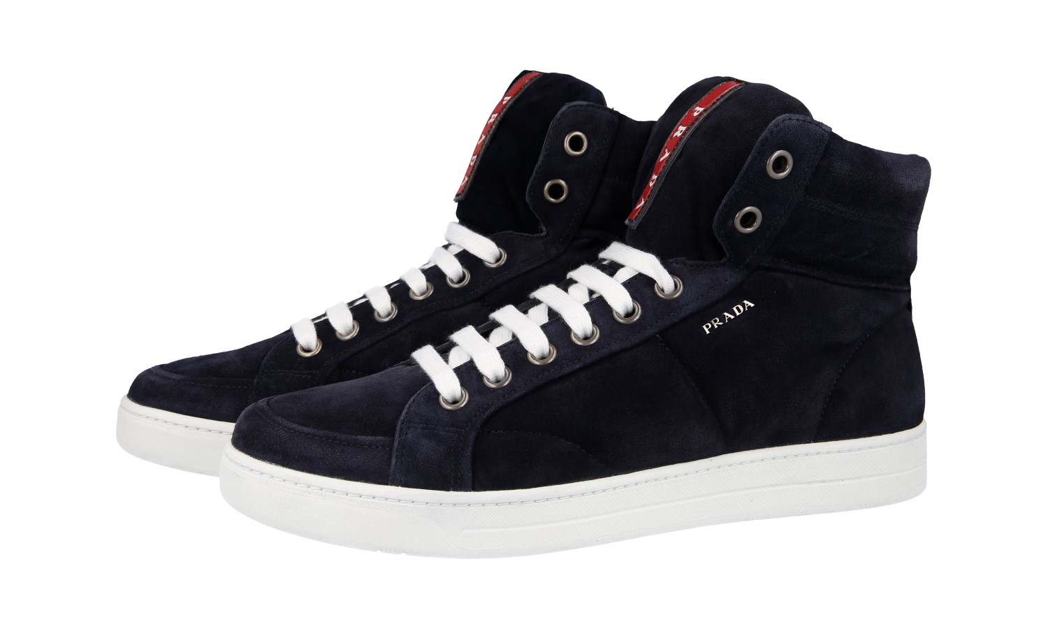 スニーカー Prada Sneaker In Rete Vintage Prada Sport Sneakers 2000s White Leather Red Stripe