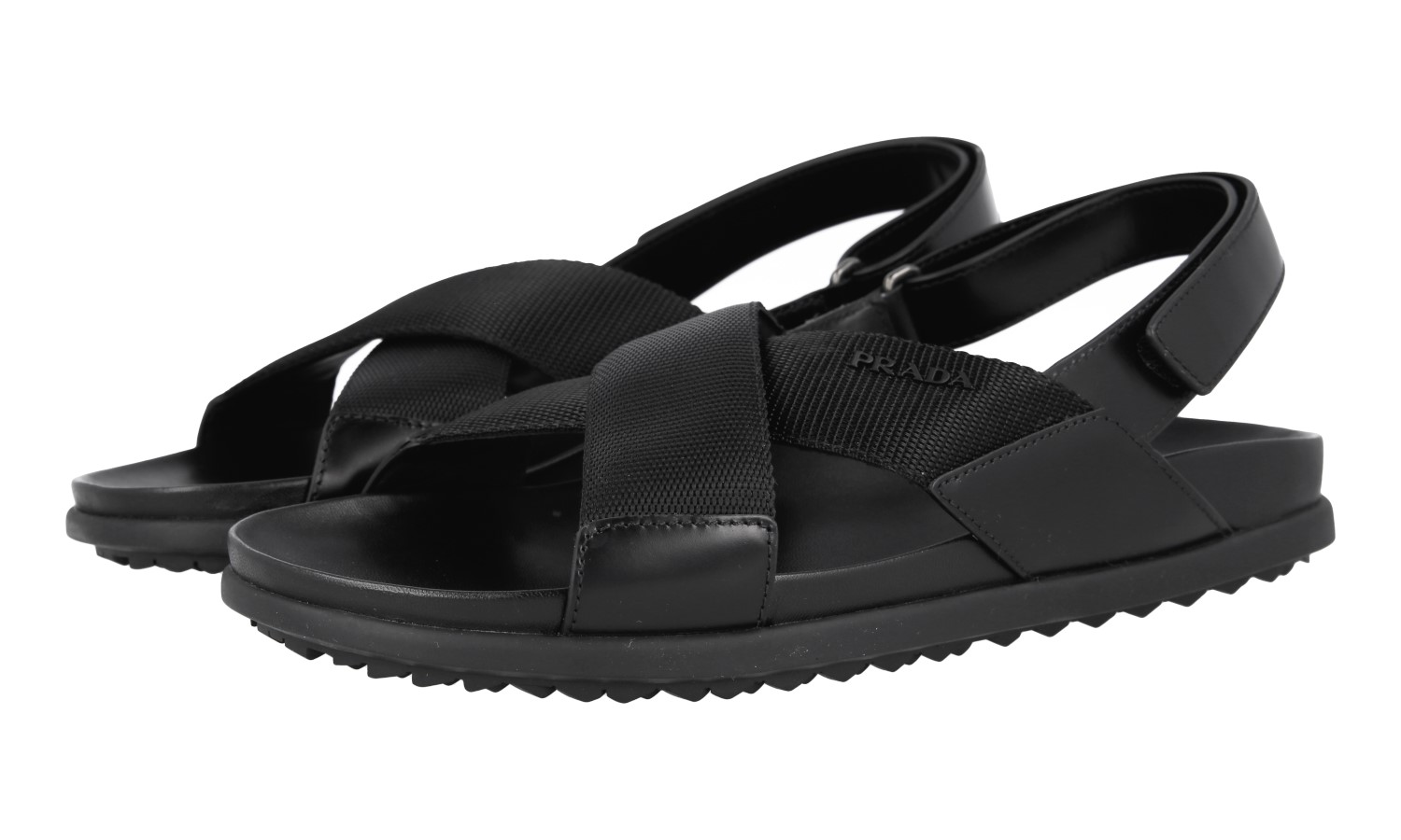 サンダル PRADA Men Sandals 2X3093FG001B4L F0002 NERO Black AUTH LUXURY PRADA SANDALS SHOES 4X3209 BLACK NYLON NEW US