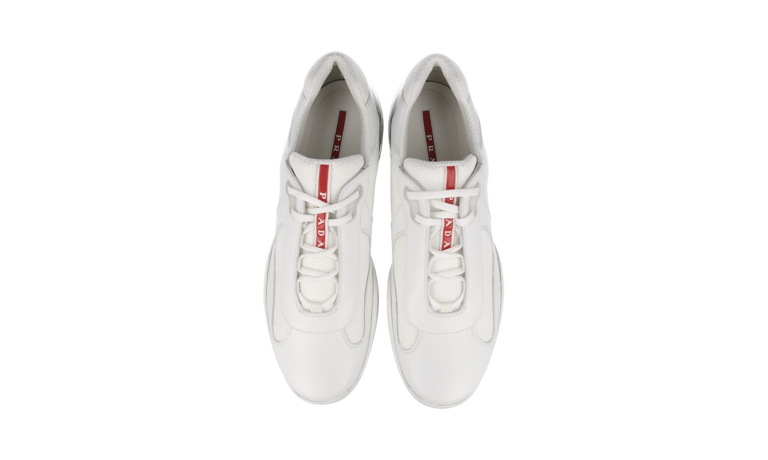 LUXURY PRADA AMERICAS CUP SNEAKERS SHOES PS0906 WHITE LEATHER US